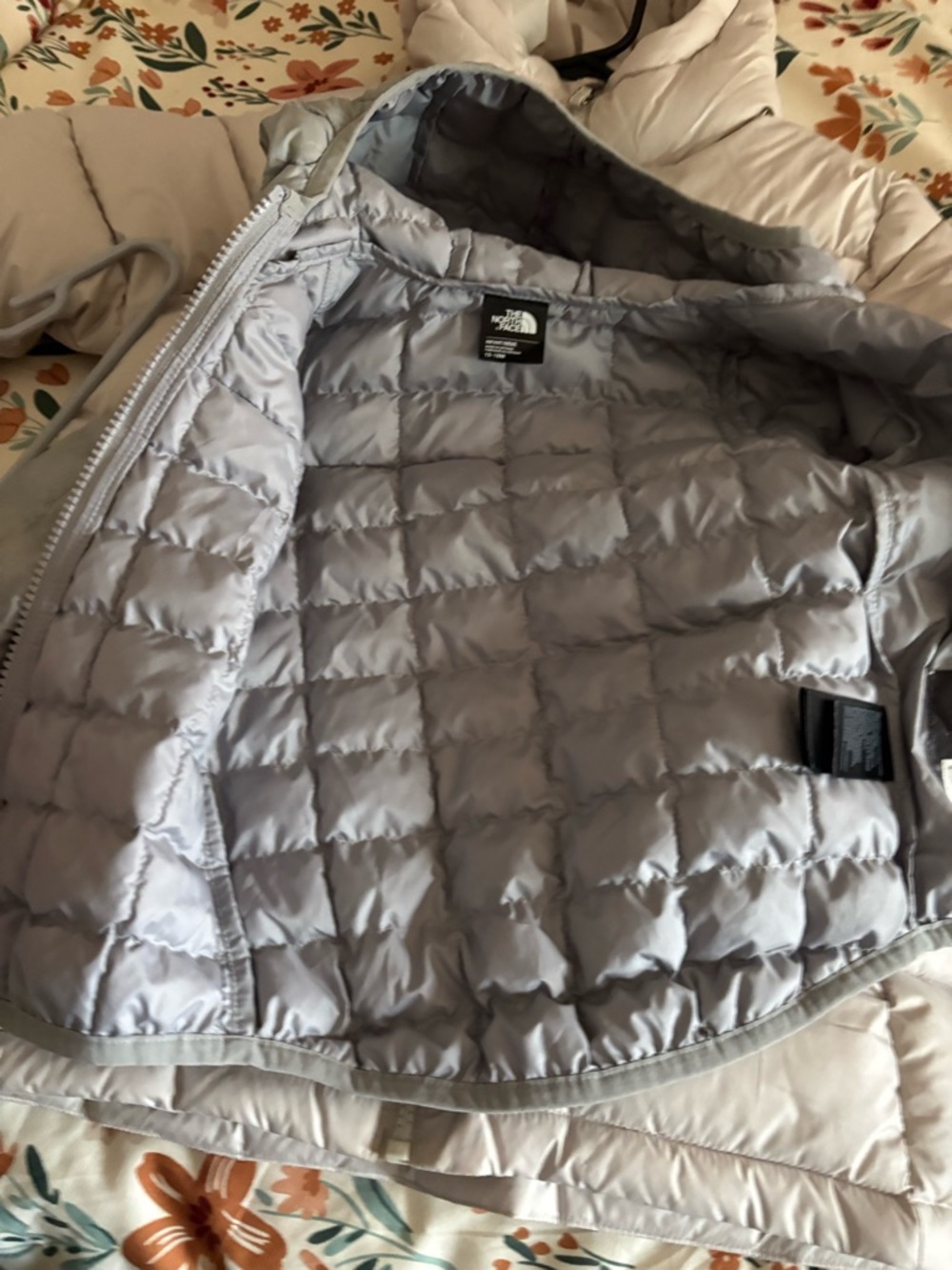 The North Face Infant Gray Quilted Jacket - Picture 2 of 3